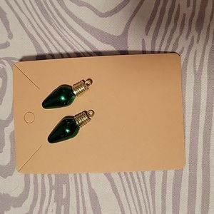 Green Christmas Lights Stud Earrings